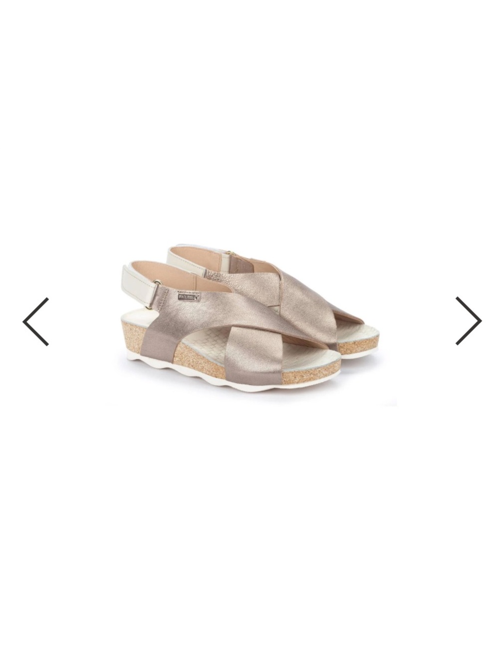 Women's Metallic Slingback Wedge Sandals - Champagne